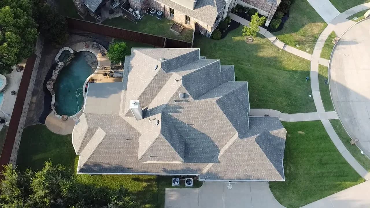 Completed roofing job by Trinity Construction Services