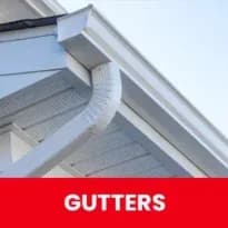 Close up image of rain gutters professionally installed on a home. Rain gutter installation and repair in Hendersonville, TN