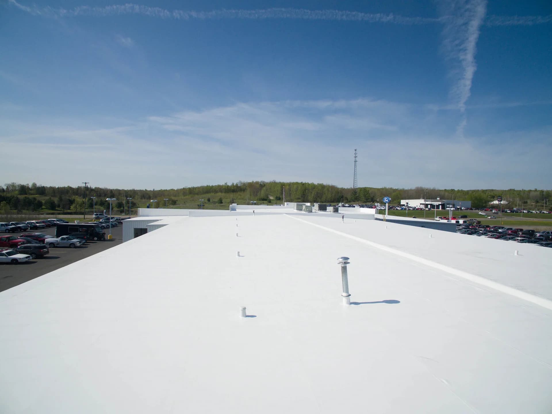 Completed Dealership Roofing Project by A&M.
