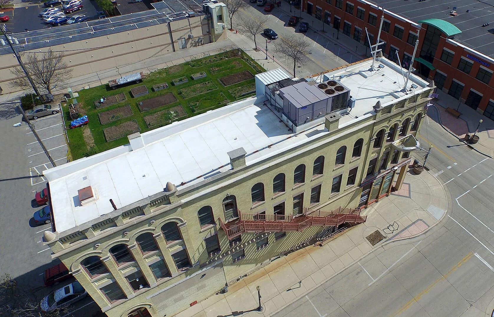 Completed roofing project of a museum by A&M Contractors.