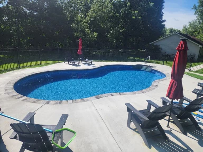 new pool deck installation with custom paver trim work - The Concrete Gentlemen