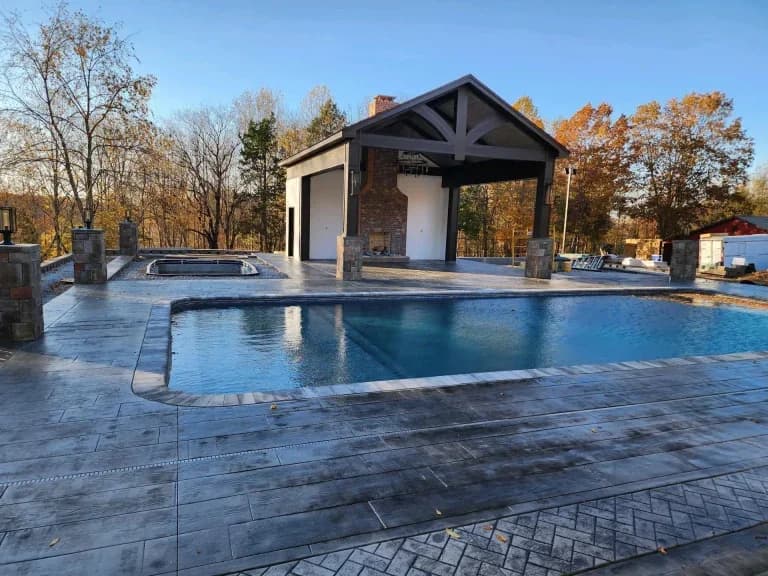 stamped concrete pool deck in Nashville - The Concrete Gentlemen
