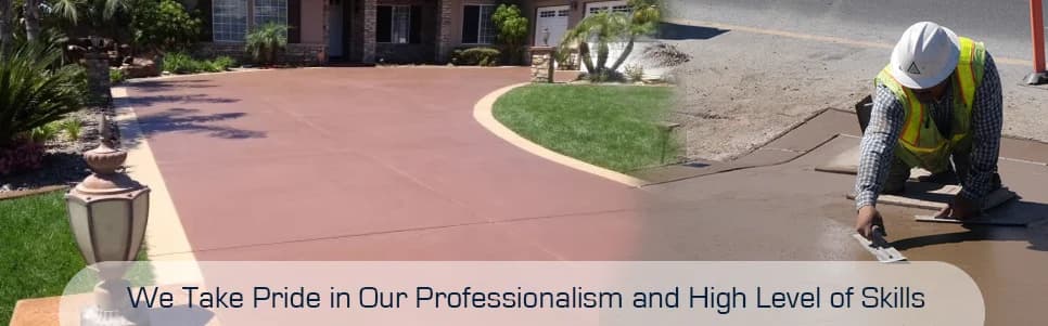 Manhattan concrete services banner featuring completed exterior concrete work