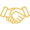 Yellow handshake icon