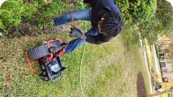 Plumbing worker using a Plumbing camera for an inspection