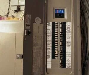 Electrical panel in a home basement
