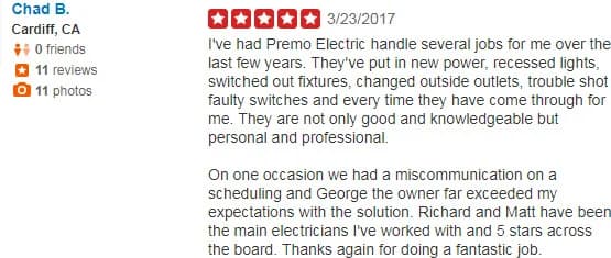 Premo Electric, San Diego portfolio photo