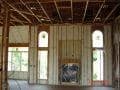spray foam covering entire indoor wall
