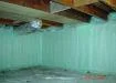 spray foam covering entire wall corner