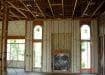 spray foam covering entire indoor wall