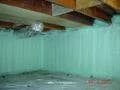 spray foam covering entire wall corner