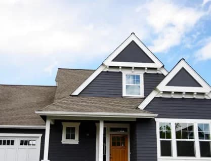 Exterior front of a new home.
