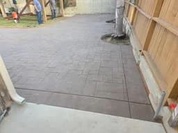 Stamped concrete patio with an ashlar slate pattern