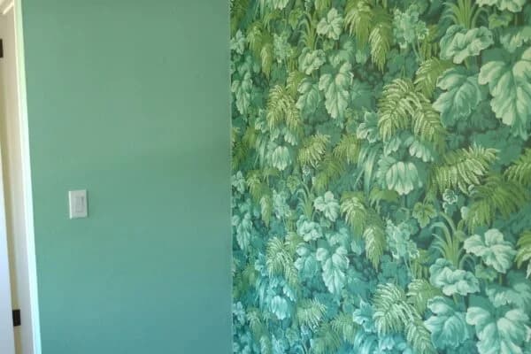 Precision Painting Plus residential house interior bedroom wallpaper installation