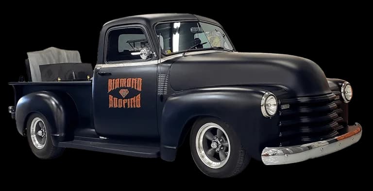 Cut out of old Diamond Roofing truck
