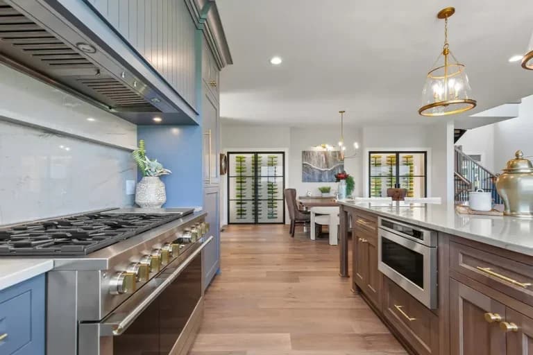 Kitchen with hardwood flooring