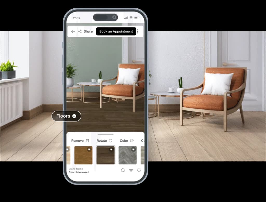 Flooring visualizer phone markers - Pierce Flooring