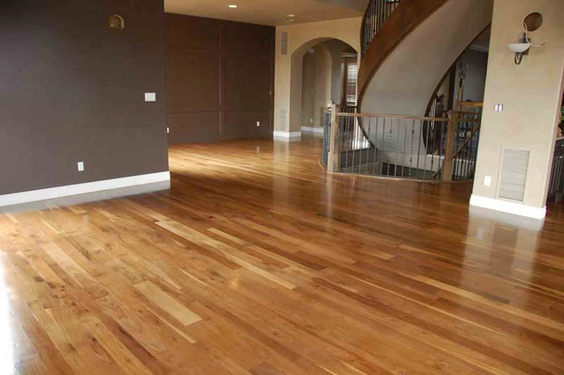 Recently installed wood floor by Footprints Floors.
