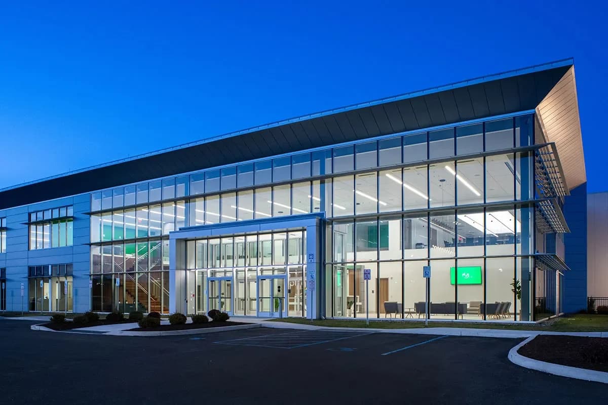 Glass Entrance to 2 story office building