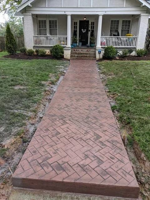 Stamped Concrete Walkway in Cherry Neighborhood