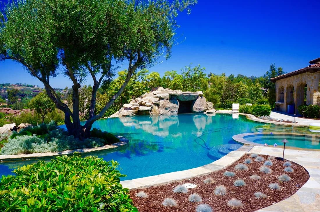 Luxury estate landscape design at The Crosby in Rancho Santa Fe by Arcadian Landscape