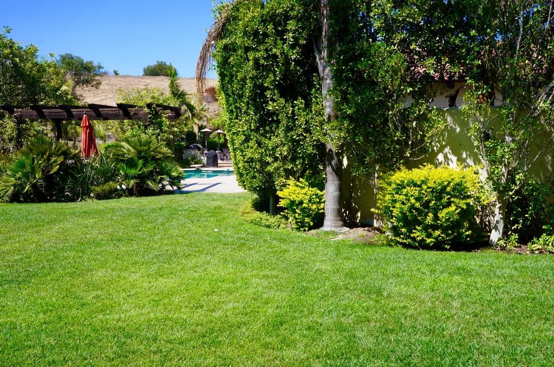Crosby Estate landscape detail with custom stone and mature plantings