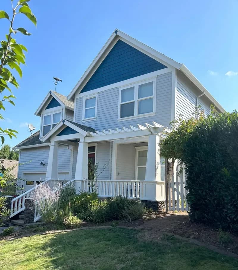 a two story house in portland painted by jk paint & contracting