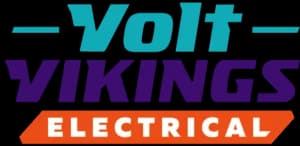Volt Vikings Electrical logo with teal and purple text above an orange banner.