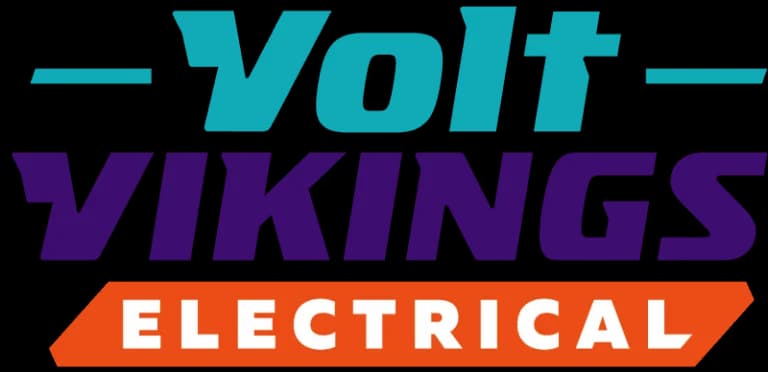 Volt Vikings Electrical logo with teal and purple text above an orange banner.