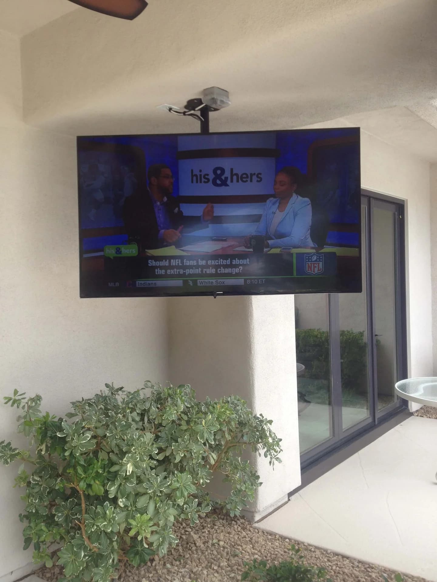 Outdoor Patio Entertainment TV Set Up