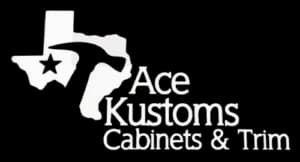 Ace Kustoms Cabinets & Trim logo featuring a Texas outline and star, representing innovative cabinetry solutions and advanced home remodeling technologies.