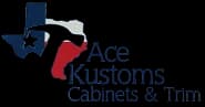 Ace Kustoms Cabinets & Trim logo featuring Texas outline and colors, representing innovative cabinetry solutions and smart home integration.