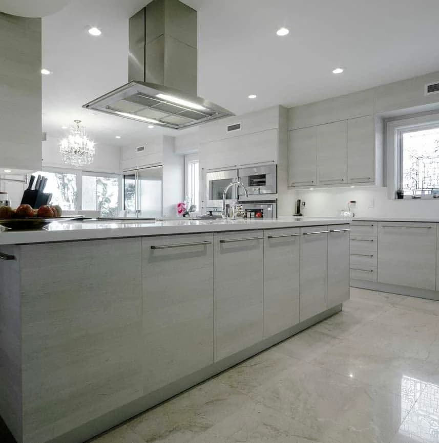 Gray kitchen cabinets