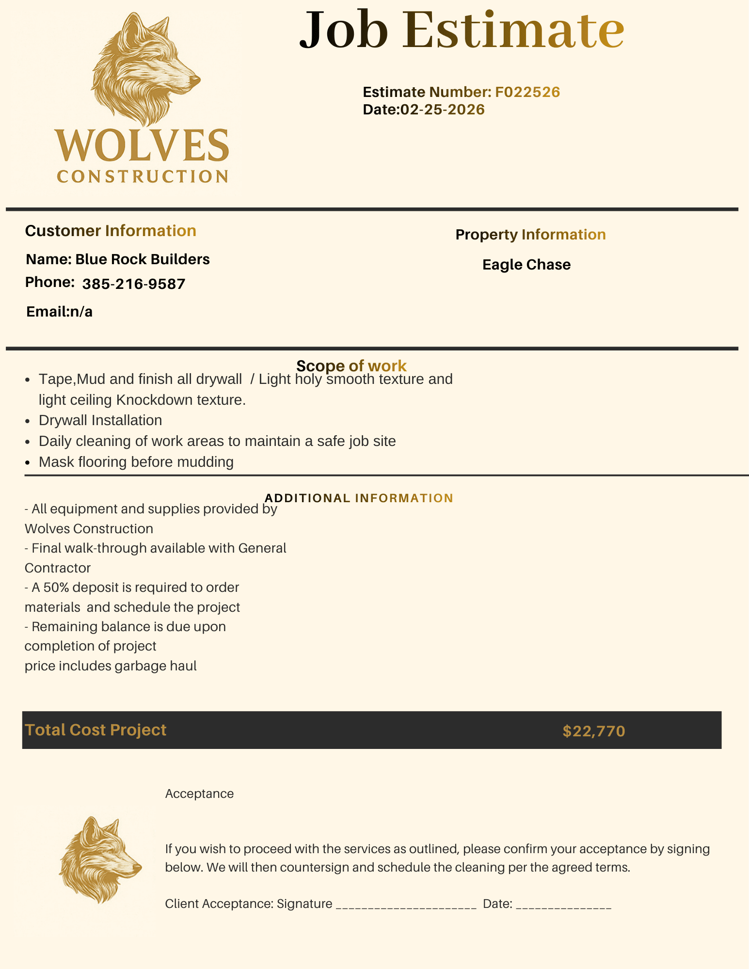 Wolves Construction portfolio photo