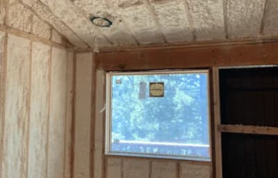 This project in Angel Fire, NM used spray foam due to its air infiltration properties, structural support, and high R Value