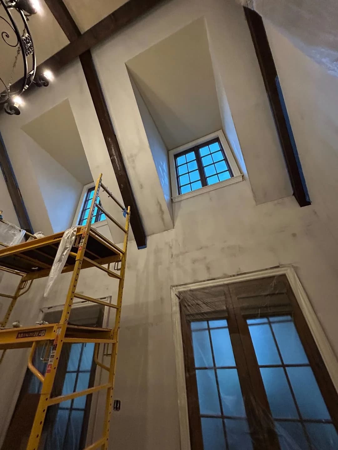 Freshly painted smooth white ceiling in a bright Nashville home with natural light