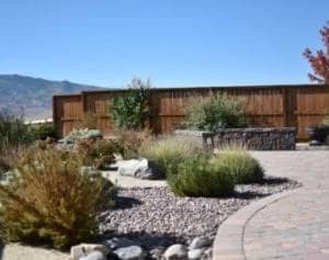 Patio paver stones and landscaping