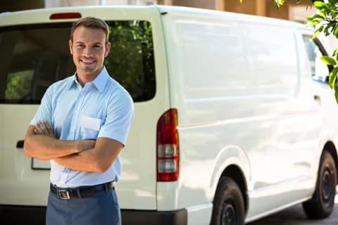 service technician and van