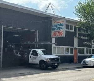 lindholm roofing exterior with truck