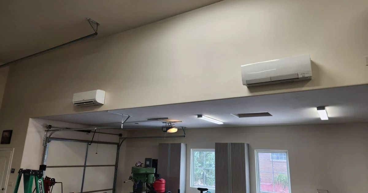 Large Garage Made Comfortable With 3 Head Ductless Heat Pump Eagle Idaho