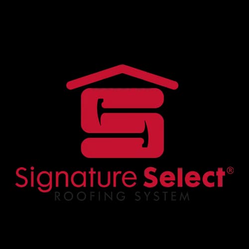 Logo of Signature Select Roofing System, showcasing a stylized house and the letter "S," representing quality roofing solutions relevant to Alan Construction's services in Pittsburgh.