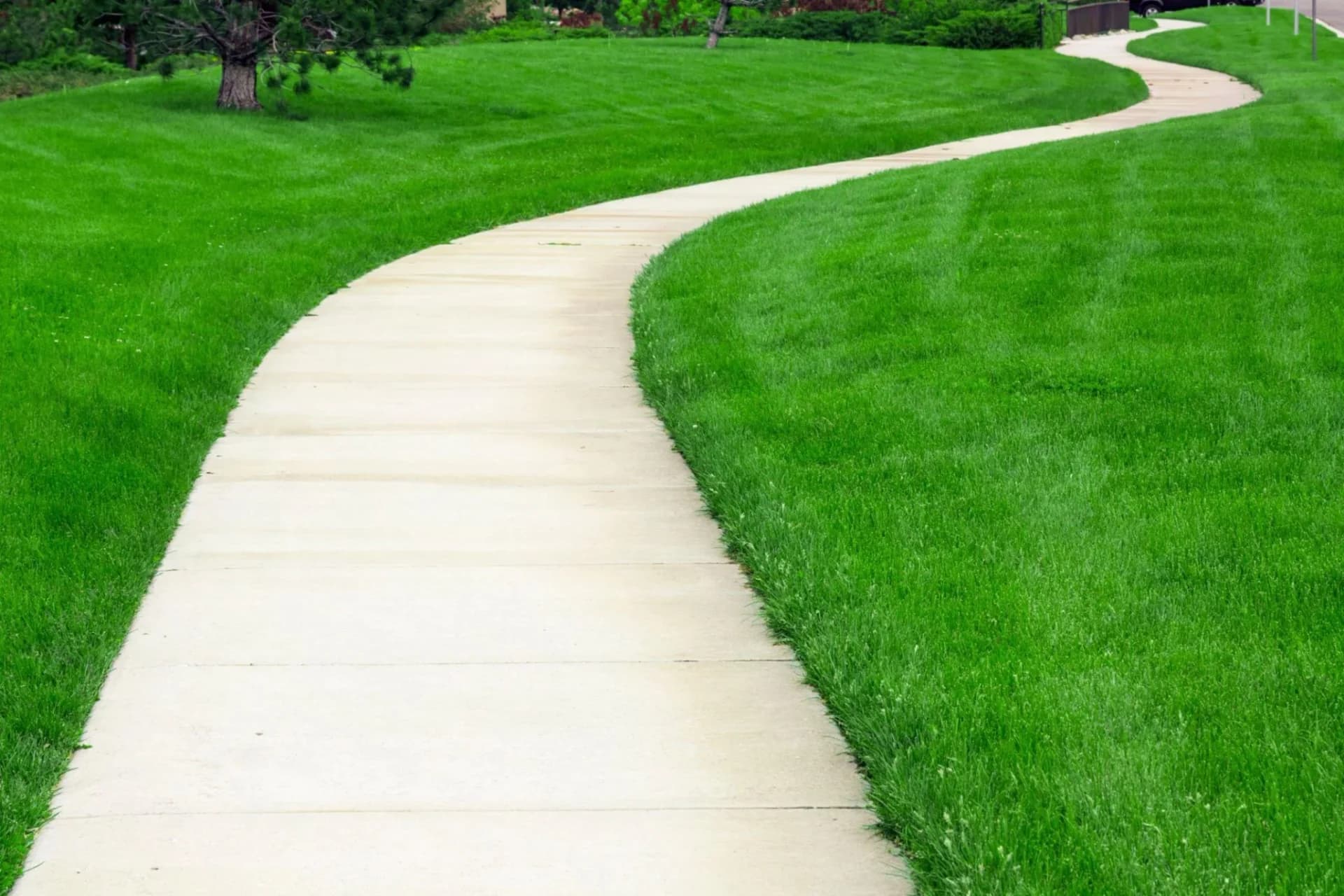 long and winding concrete sidewalk in Port Orange, FL