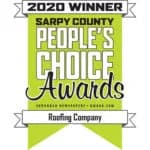 Award badge for a roofing company in Omaha recognized in 2020.