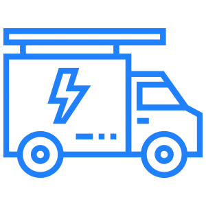 Cascade Electric logo of a lightning bolt on the side of a truck