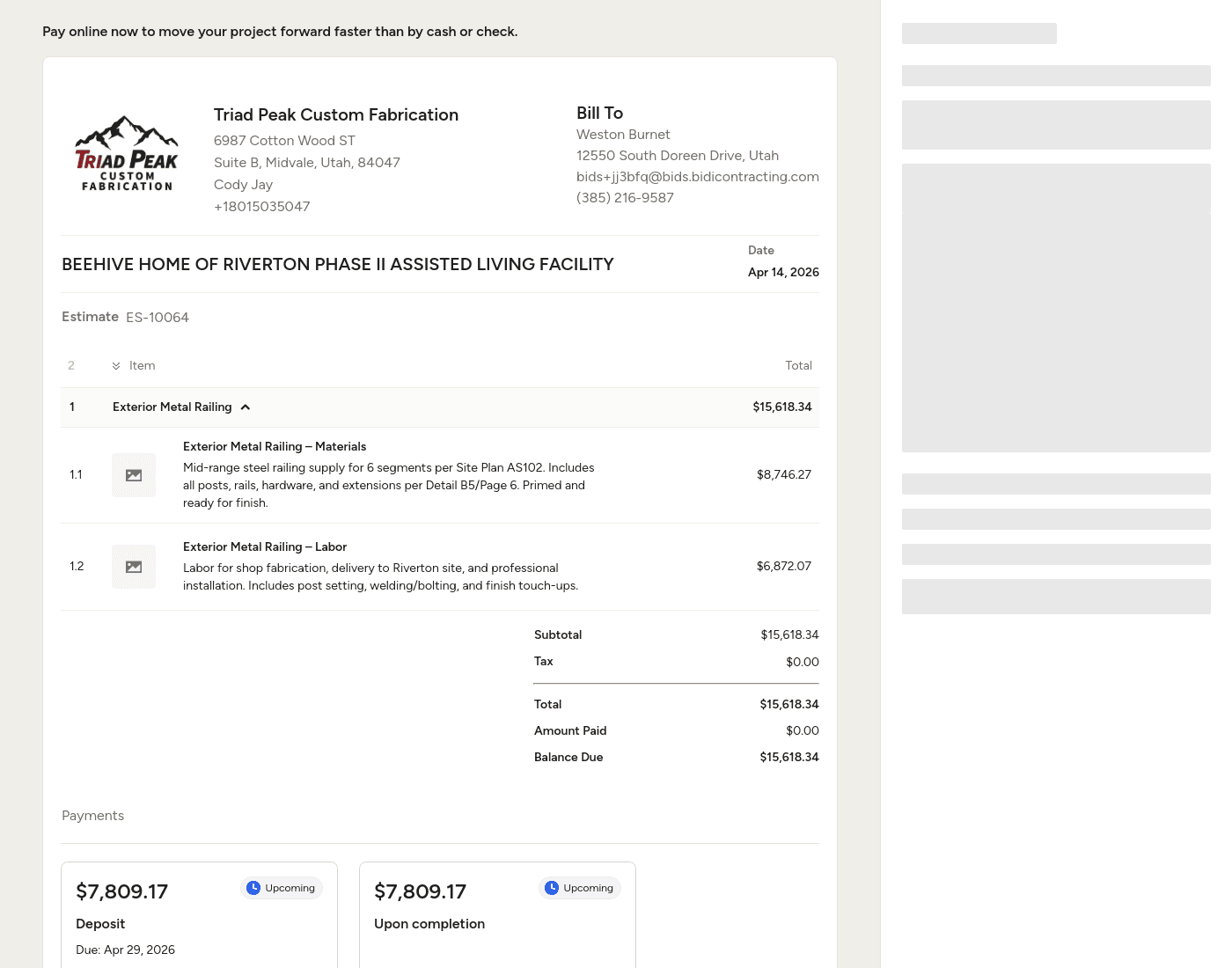 Triad Peak Custom Fabrication portfolio photo