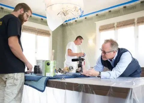 The Imhoff painting team working hard on a residential painting project in the Denver, CO area.