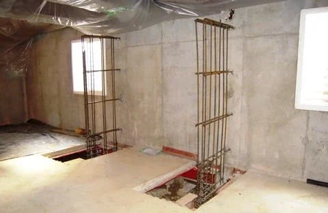 Interior Buttress for Wall Stabilization