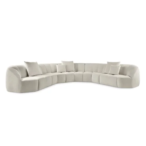 sofa covered in white leather with a wooden base and polyurethane foam on a white background