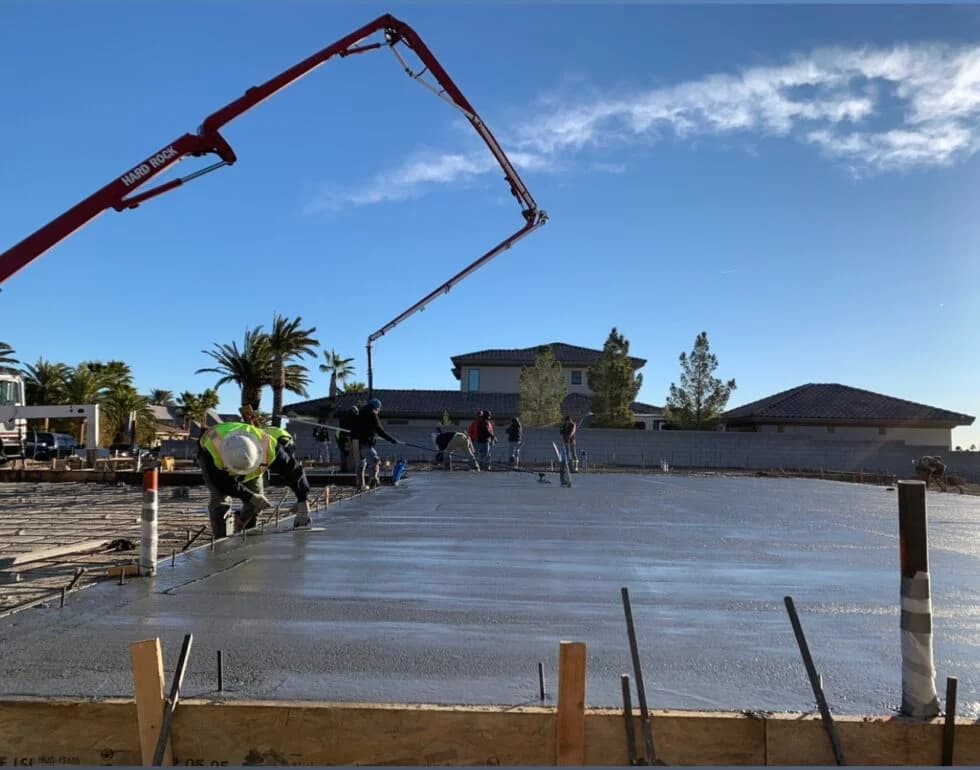 Concrete pump crane.