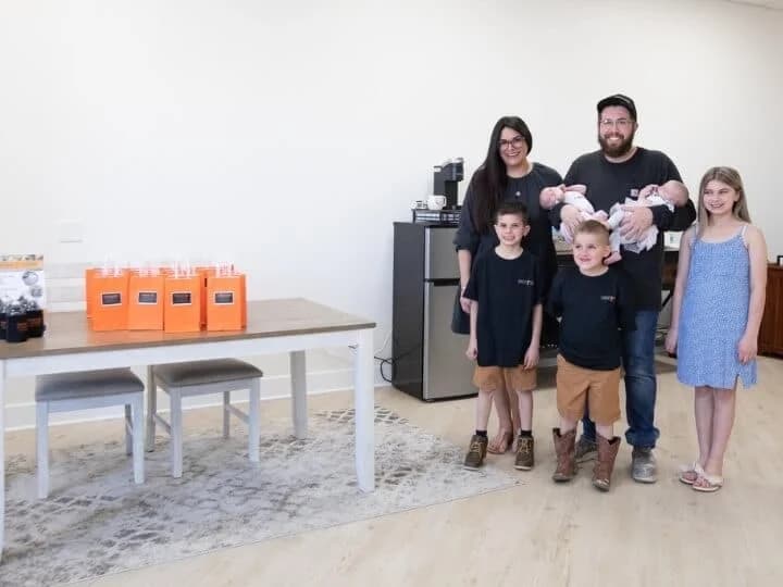 Twisted Floors Family inside of Showroom